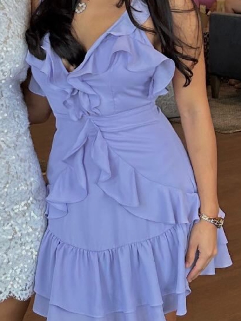 Lavender Ruffle Tiered Dress